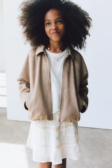 FALDA BORDADO FLORES - Blanco roto de Zara