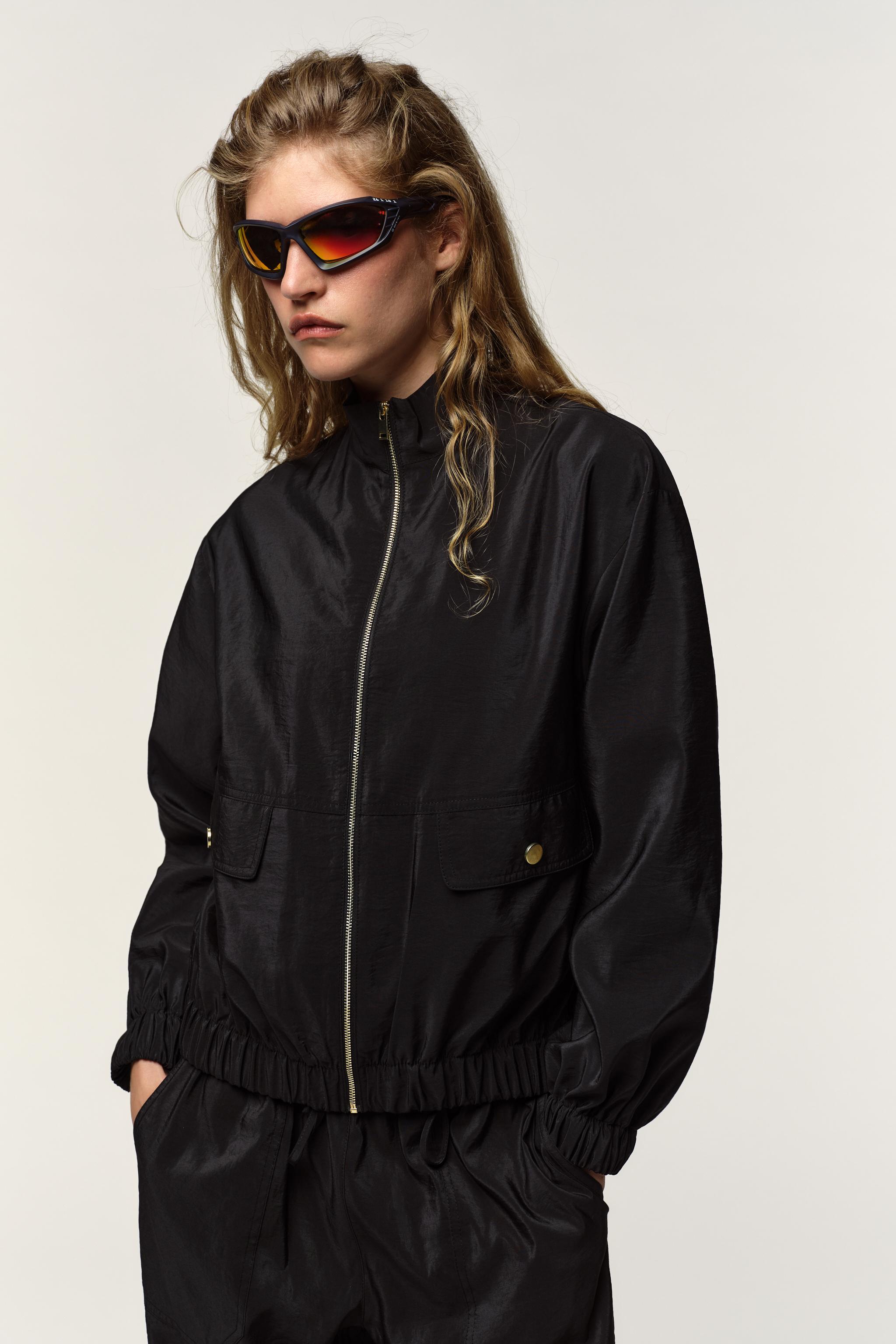 Shop Zara HIGH COLLAR BOMBER JACKET at Beverly Center in Los