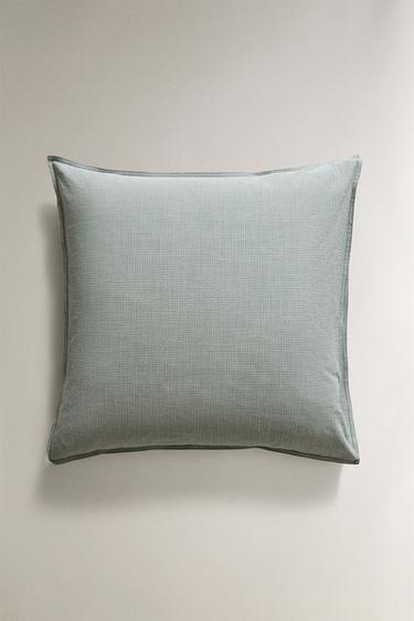 TAIE D’OREILLER ENFANT CARREAUX VICHY - Vert de Zara - Image 1