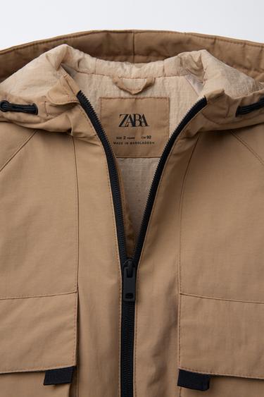 PARKA À CAPUCHE ET POCHES - Camel moyen de Zara - Image 2