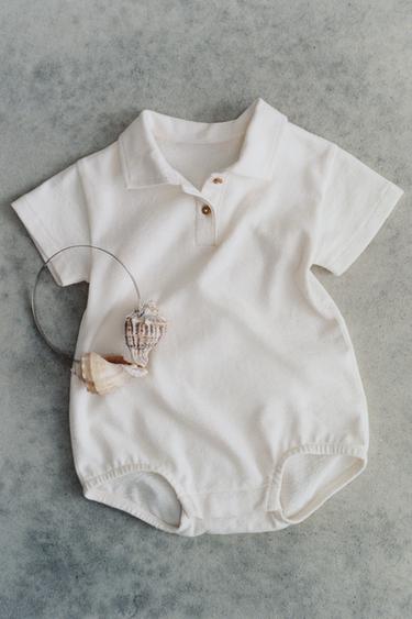 Zara BODI SA POLO KRAGNOM – prljavobela