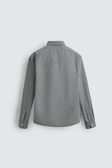 SOFT COTTON SHIRT - Grey / Blue by Zara - Image 6