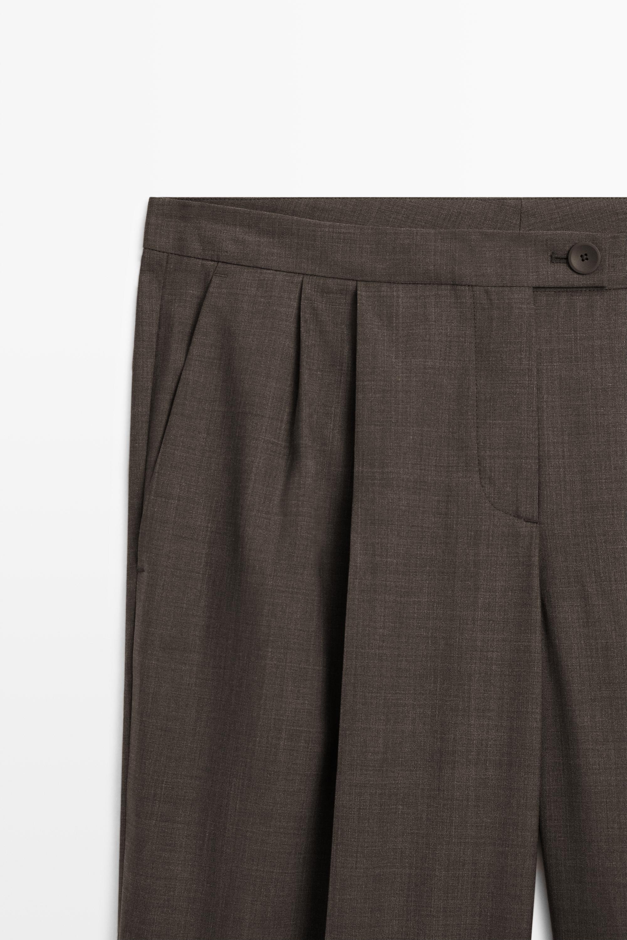 Pantalon plissé 100 % laine froide