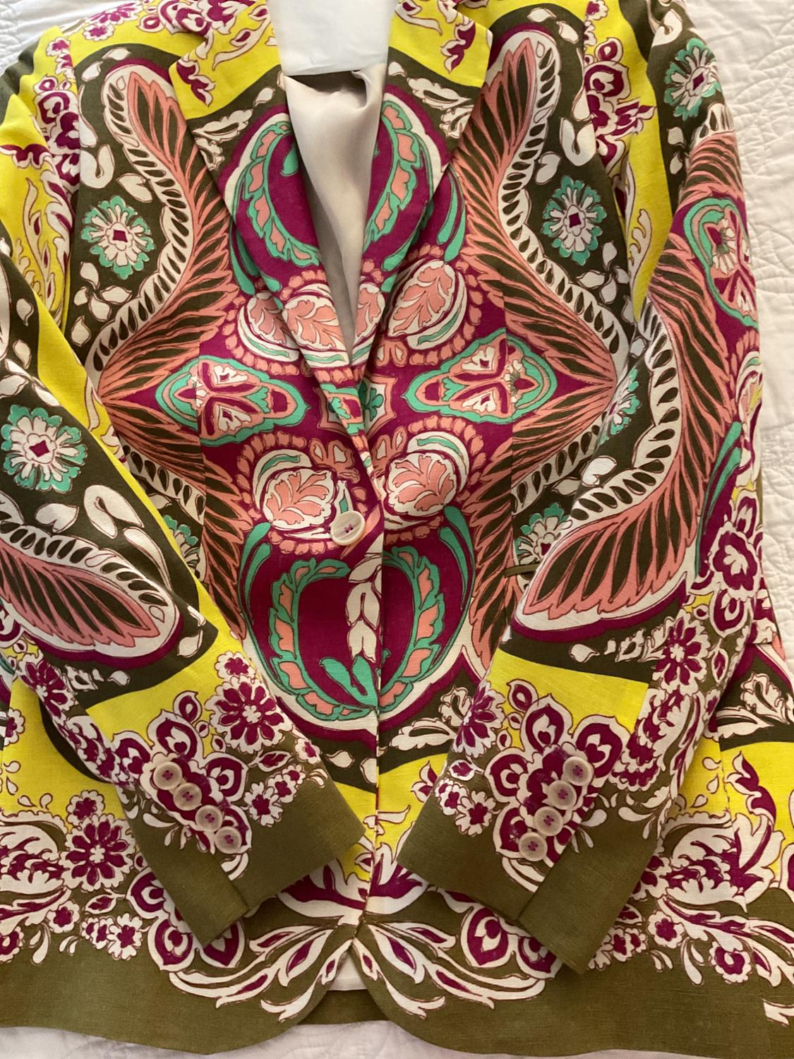 PRINTED LINEN BLEND BLAZER - Image 3