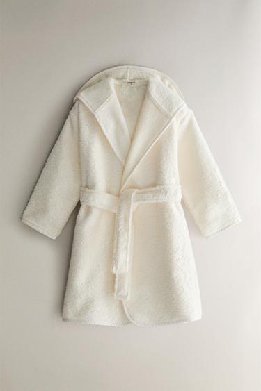 KIDS' POLKA DOT BATHROBE - Light beige by Zara