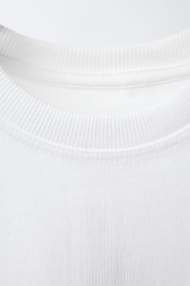 T-SHIRT UNI À POCHE - Blanc de Zara - Image 3
