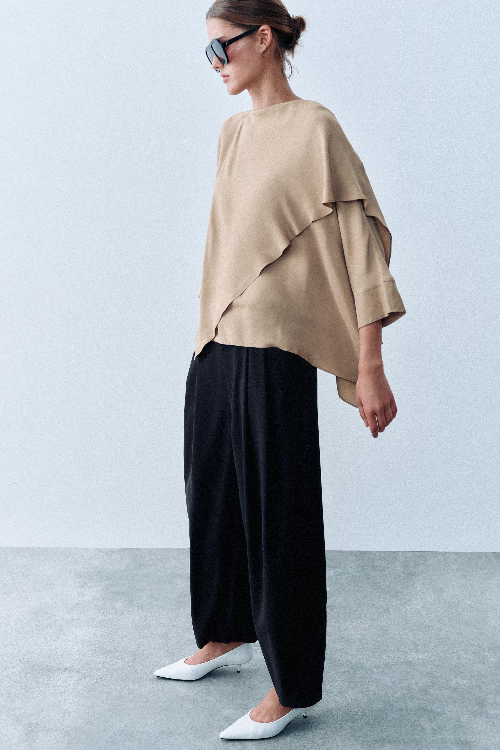 BLOUSE FLUIDE COL CAPE