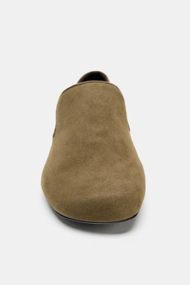 MOCASSINS À CLaque REMONTANTE EN DAIM - Vert kaki foncé de Zara - Image 5