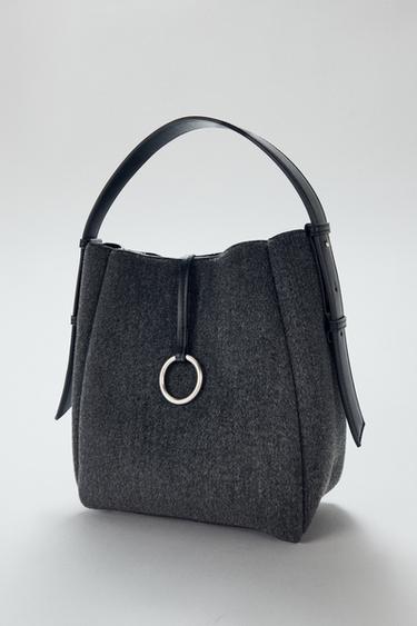 MINI BUCKET BAG WITH METAL RING - Black by Zara