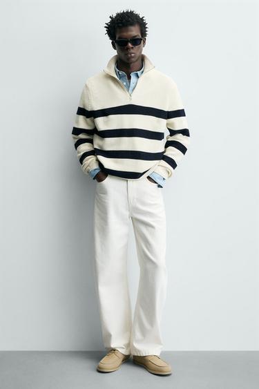 CHAUSSURES BATEAU EN CUIR CASUAL - Blanc écru de Zara - Image 1