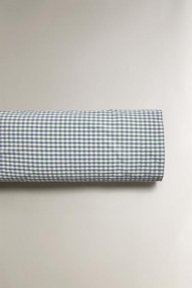 TAIE D’OREILLER COTON VICHY - Bleu de Zara - Image 3