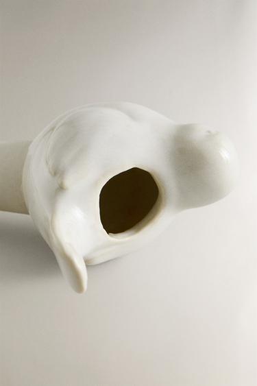 CERAMIC SELF-WATERING GARDEN BUBBLE WITH BIRD DETAIL - Ecru by Zara - Image 4