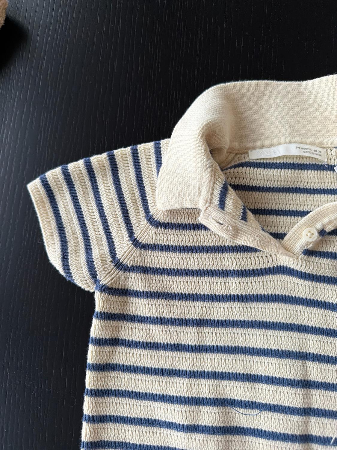 STRIPED KNIT POLO SHIRT - Image 2
