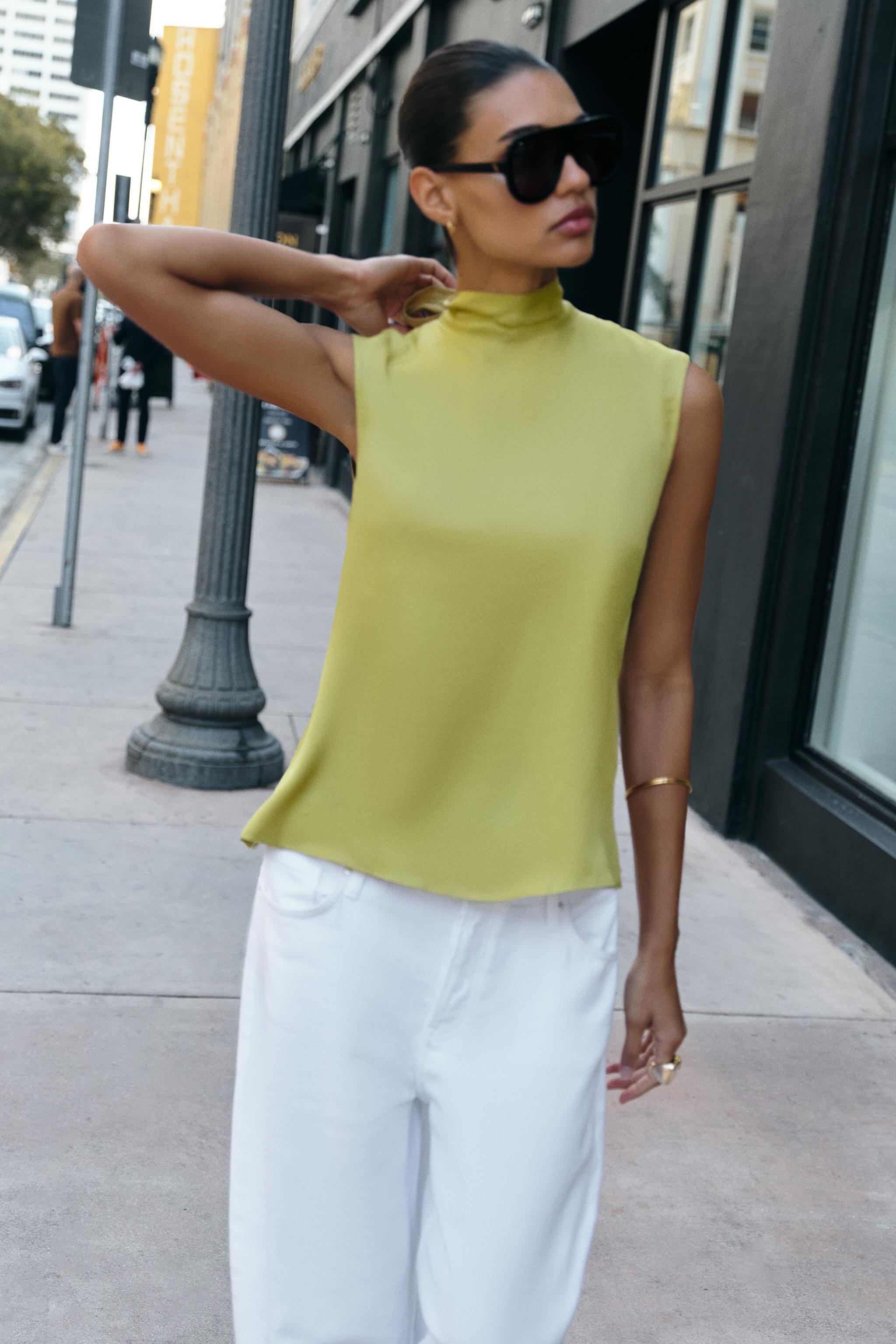 SATIN TIE TOP