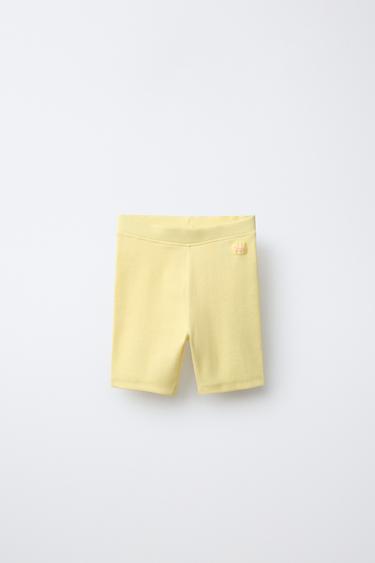 RIBBED CYCLING LEGGINGS - Yellow by Zara