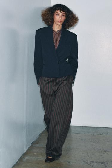 BLAZER CORTA ZW COLLECTION LIMITED EDITION - Marino oscuro de Zara