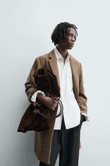 REGULAR FIT WOOL COAT - Mink by Zara - Image 4
