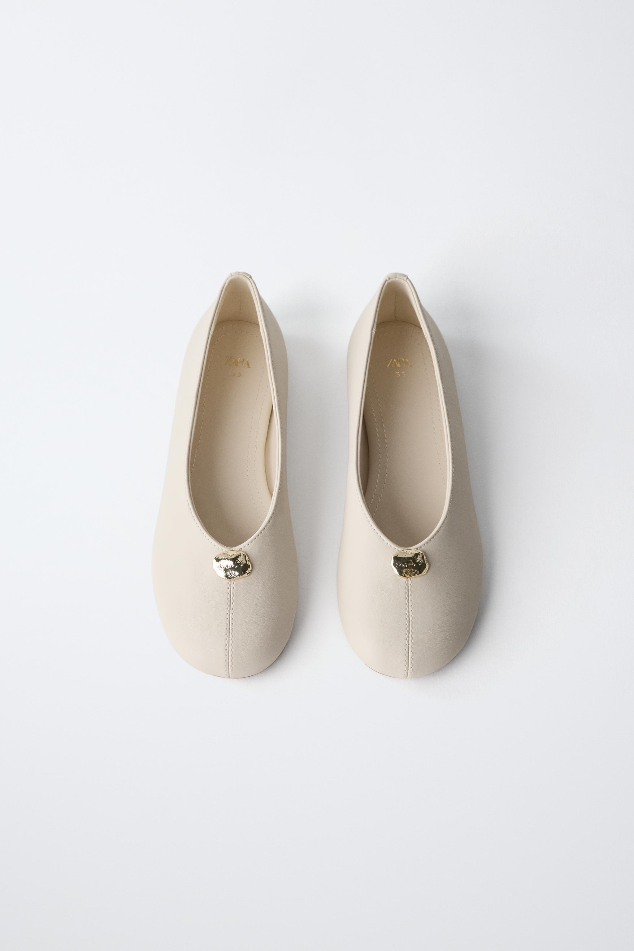 Обувь Zara BALLET FLATS WITH METALLIC DETAIL — фото 4