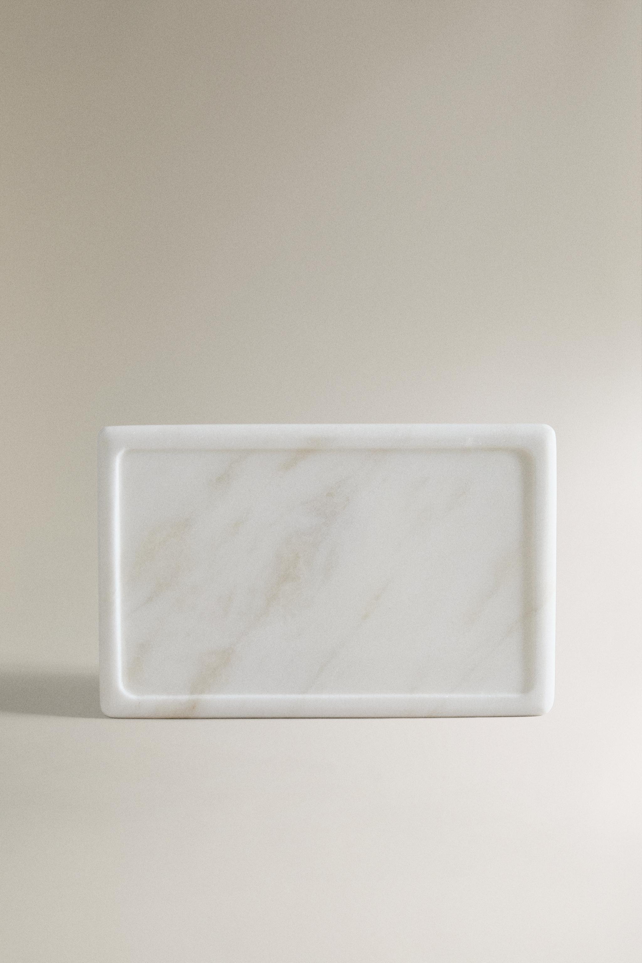 WHITE MARBLE BATHROOM TRAY