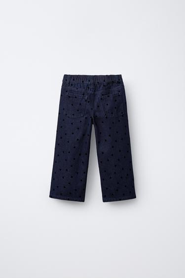 JEAN LARGE CŒURS FLOCK - Bleu de Zara - Image 1