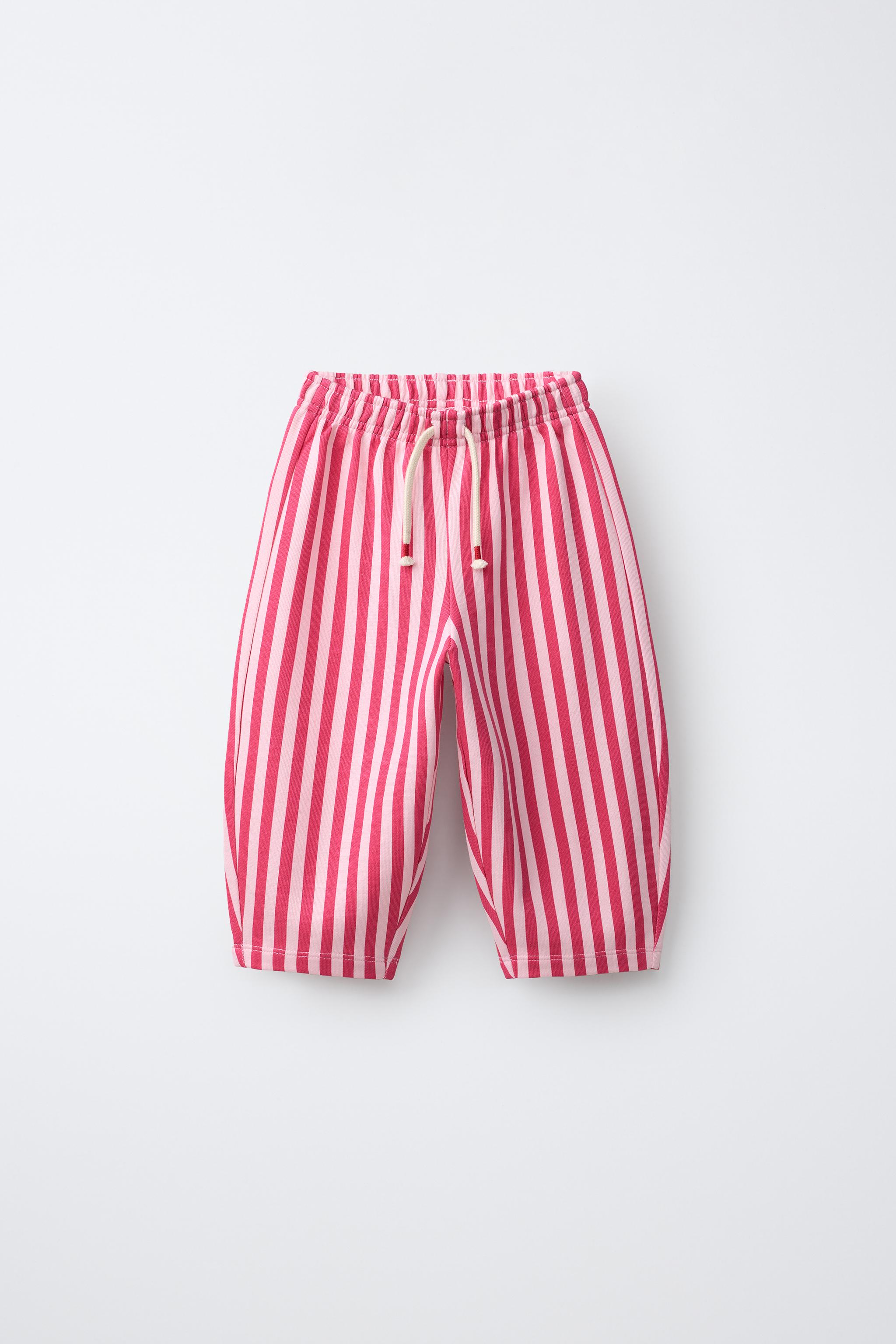ANIMAL PRINT BARREL PANTS — Strawberry