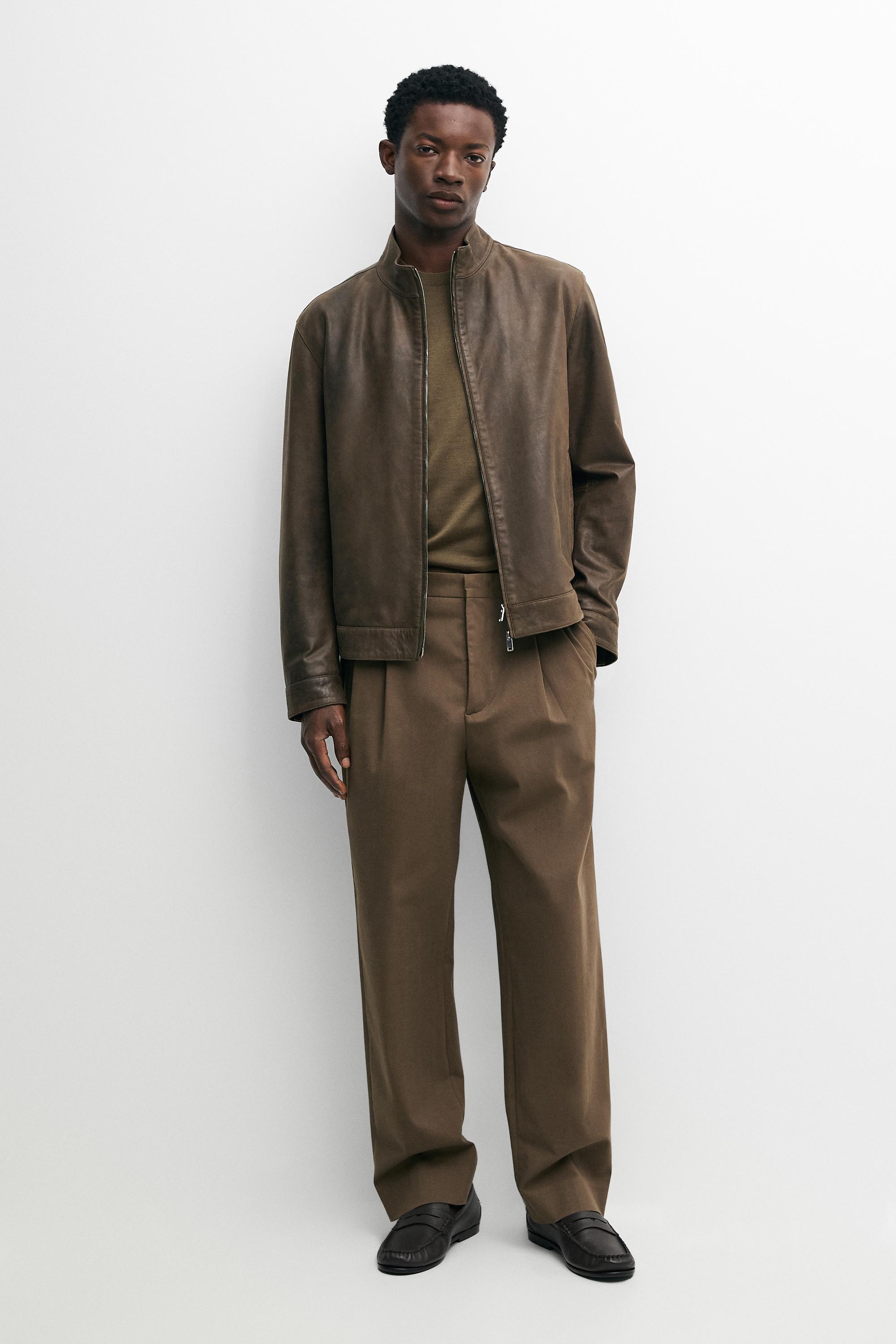 Nappa leather jacket with collar detail - 549 | ZARA United States