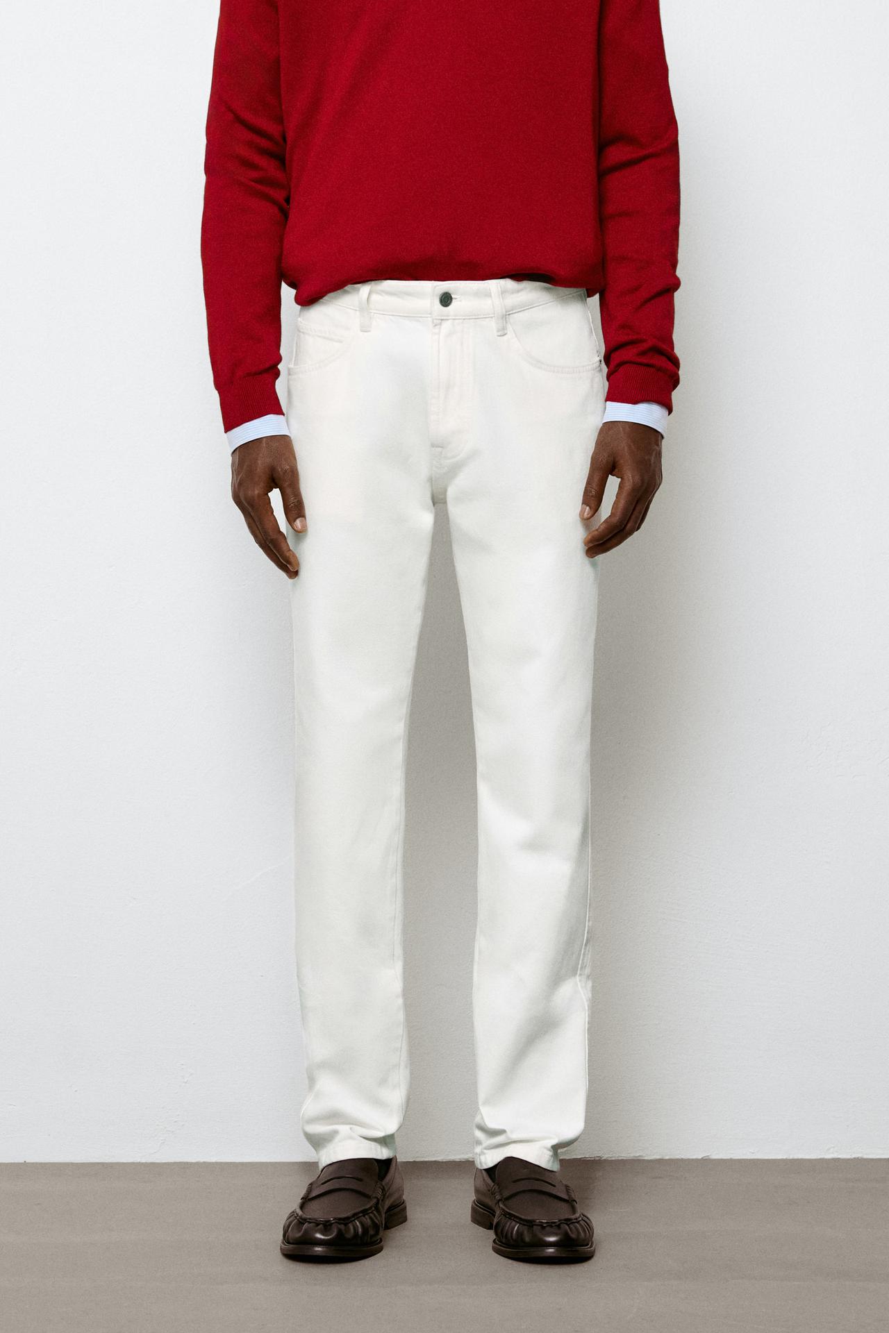Tapered Fit Jeans — Ecru