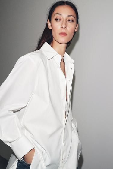 ZW COLLECTION POPLIN SHIRT - White by Zara - Image 2