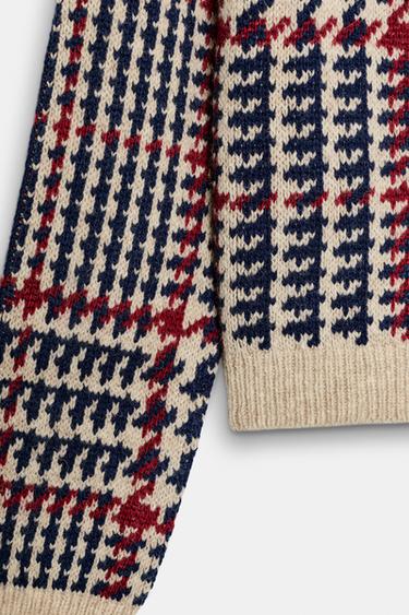 HOUNDSTOOTH WOOL JUMPER - Multicoloured by Zara - Image 8
