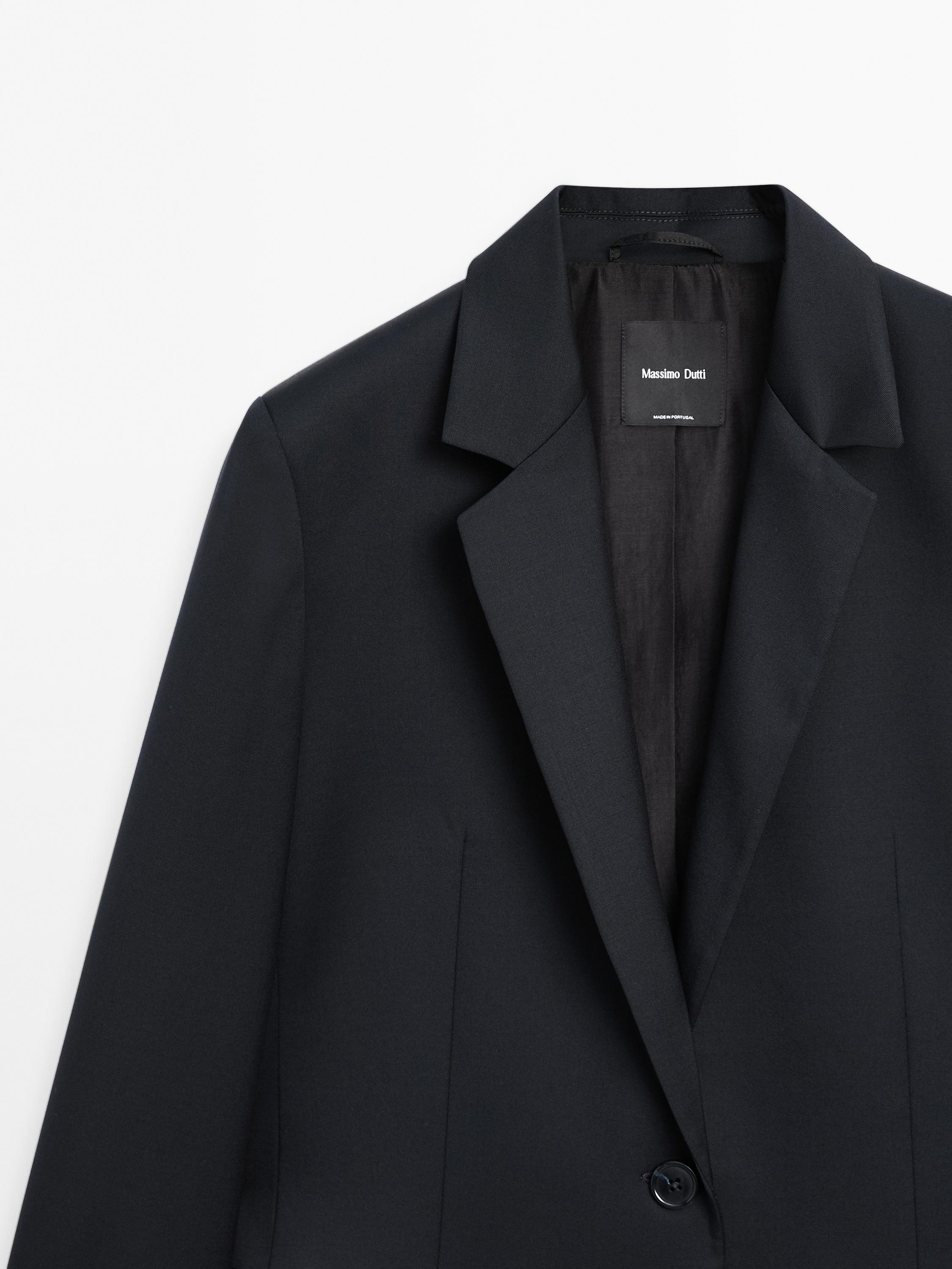 100% extra fine wool two-button blazer — Navy blue