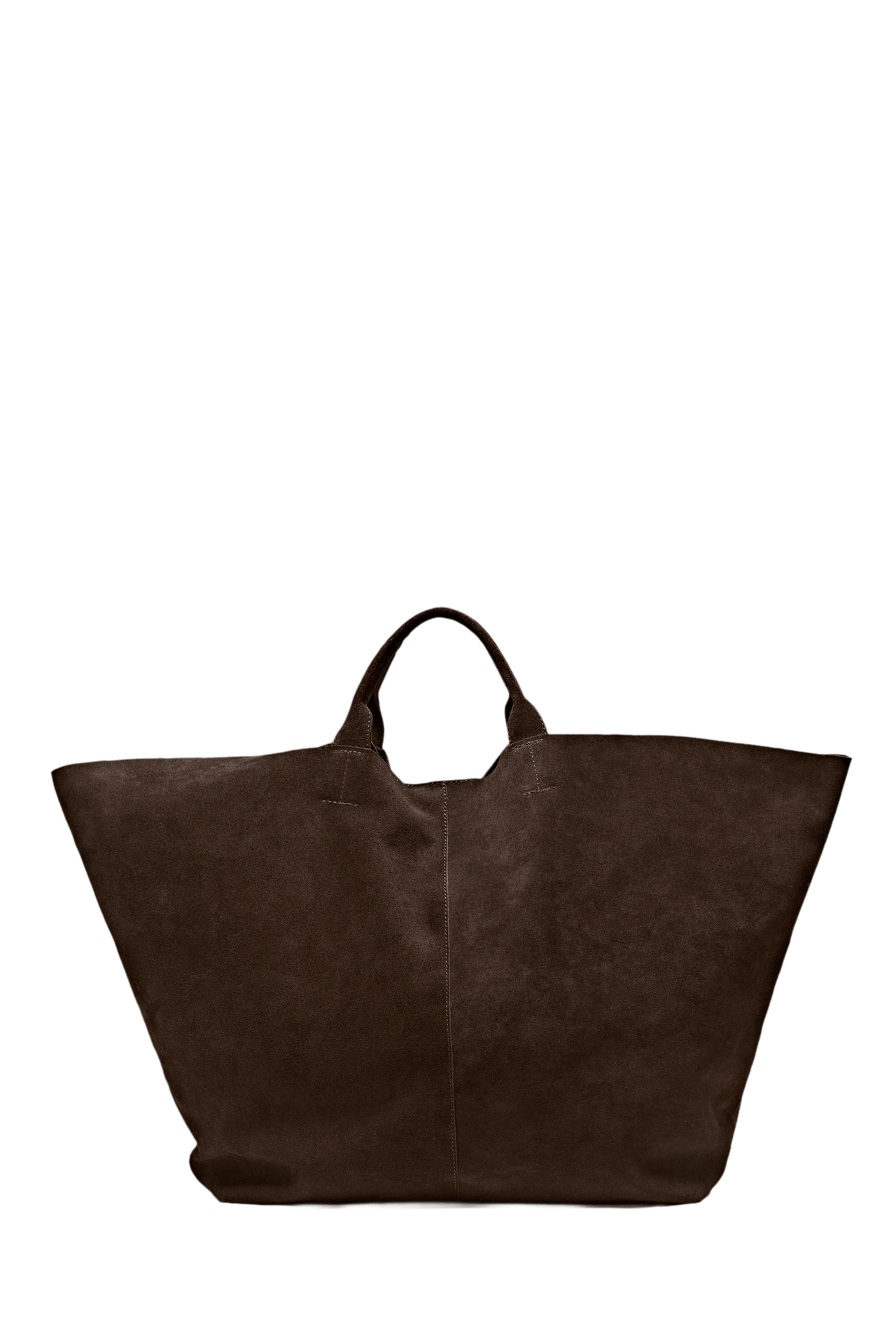 Maxi suede tote bag — Chocolate