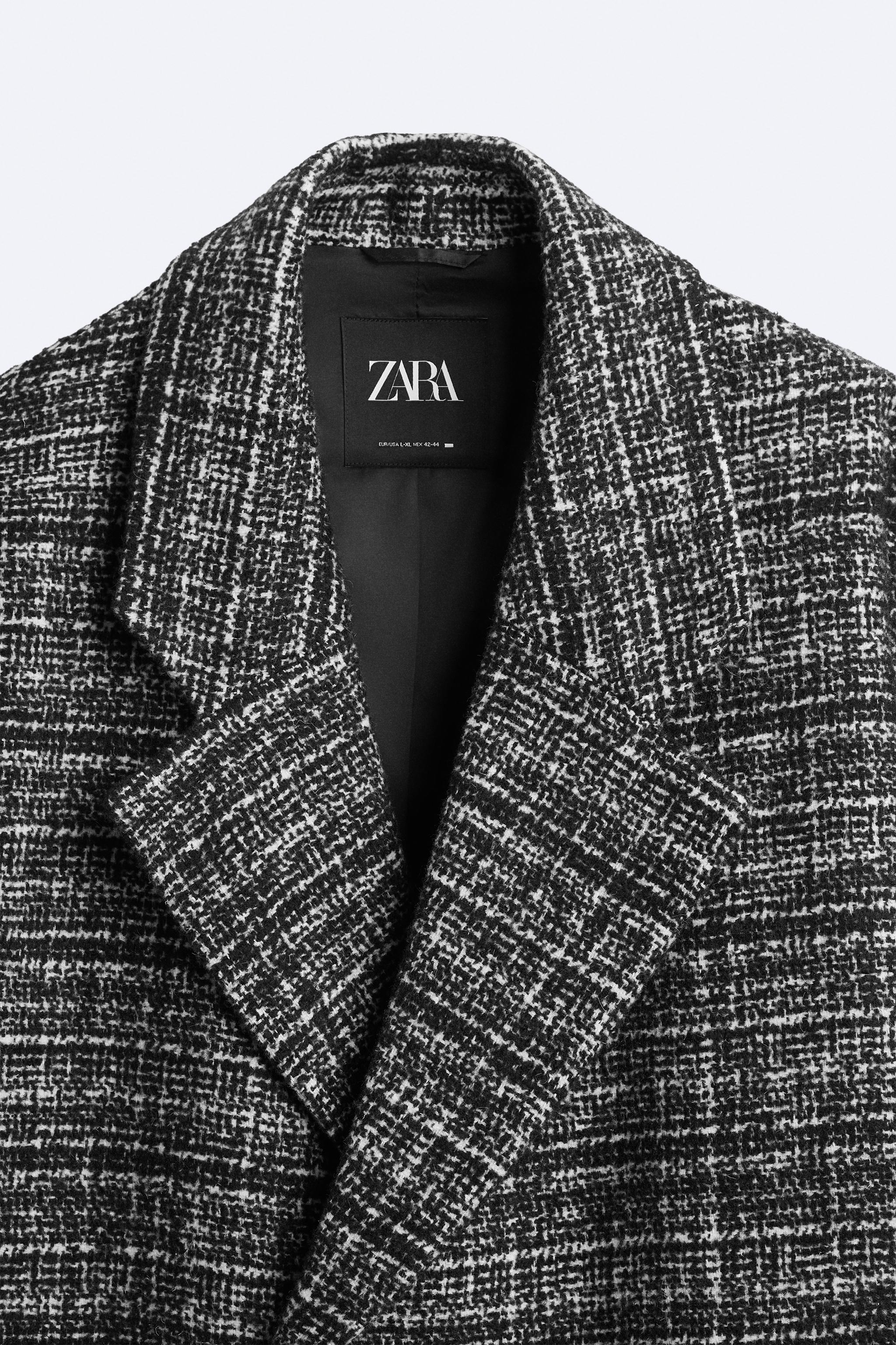 Zara checked hot sale double breasted blazer