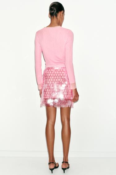 MINI JUPE PAILLETTES - Rose de Zara - Image 6