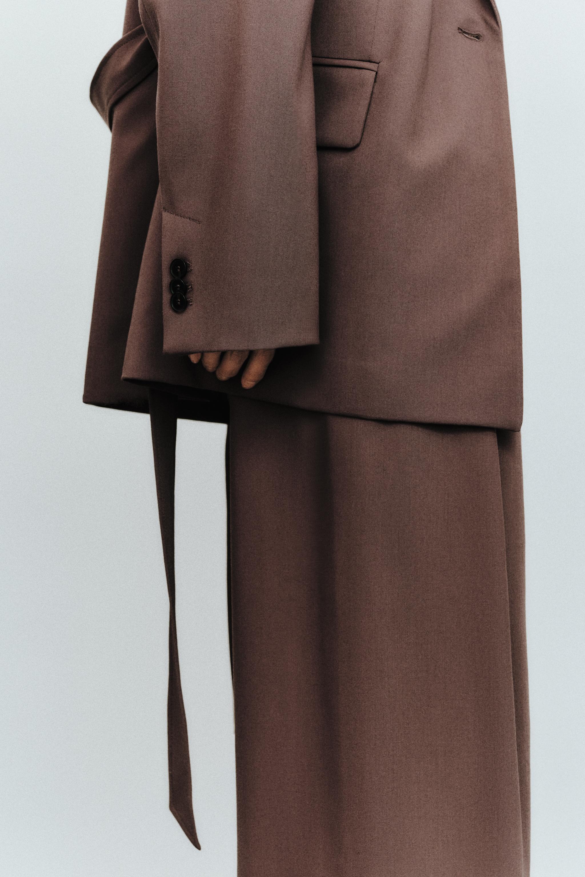 ベルト ストレートフィット ブレザー - ミンクマール | ZARA
