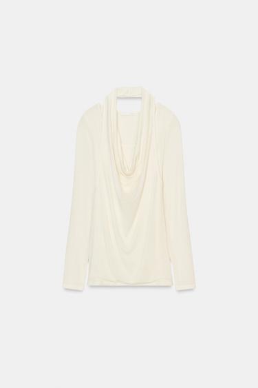 DOUBLE LONG SLEEVE T-SHIRT - Oyster-white by Zara
