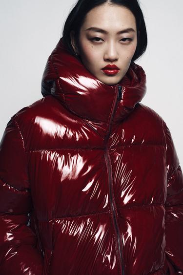 SHINY-EFFECT WATER-REPELLENT WINDPROOF ANORAK - Maroon by Zara