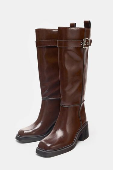 BOTTES HAUTES SURPIQÛRES - Bordeaux de Zara - Image 3