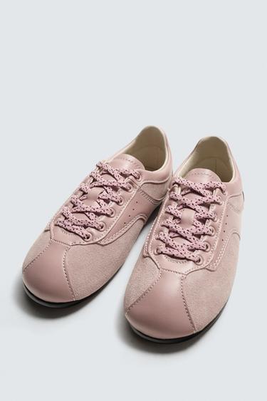BASKETS EN CUIR HARRY LAMBERT FOR ZARA X DISNEY - Rose de Zara - Image 1
