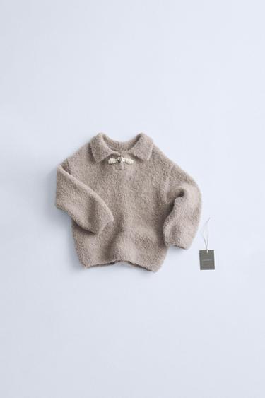 ZARA TIMELESZ - WOOL AND ALPACA BOUCLÉ JUMPER - Ecru by Zara - Image 0