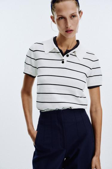 HIGH-WAIST TROUSERS - Navy blue by Zara - Image 6