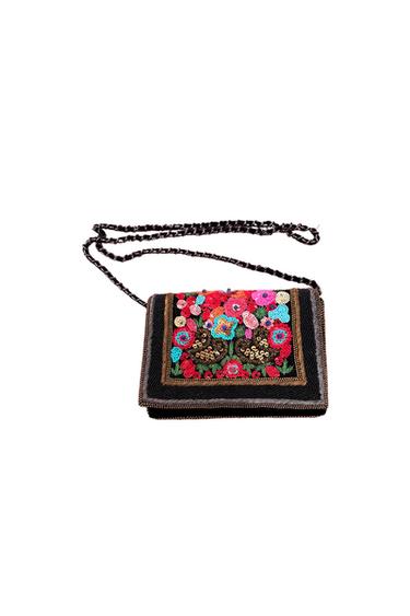 EMBROIDERED CROSSBODY FLAP BAG