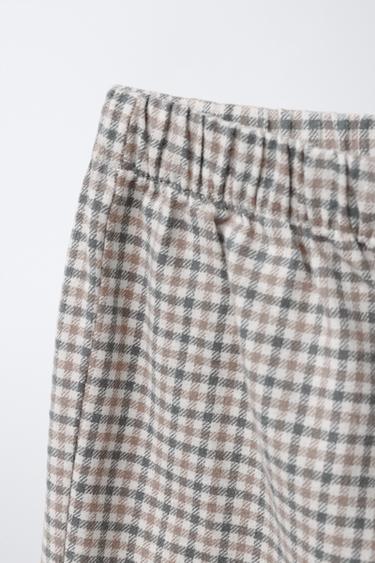 6-14 ANS/ PYJAMA COMBINÉ À CARREAUX - Marron clair de Zara - Image 7
