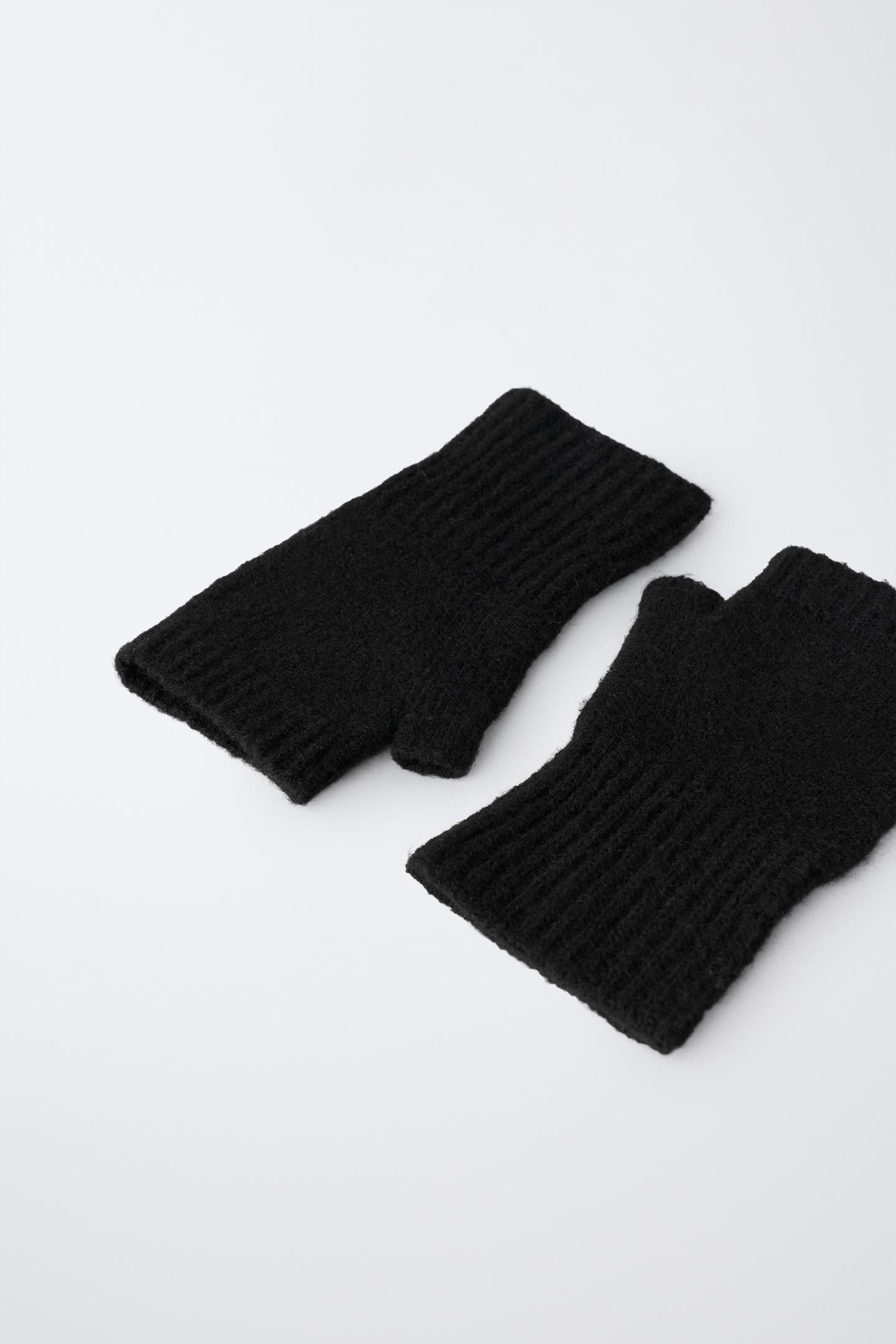 Детские перчатки Zara Plain Mitten Gloves, цвет: Чёрный — фото 2