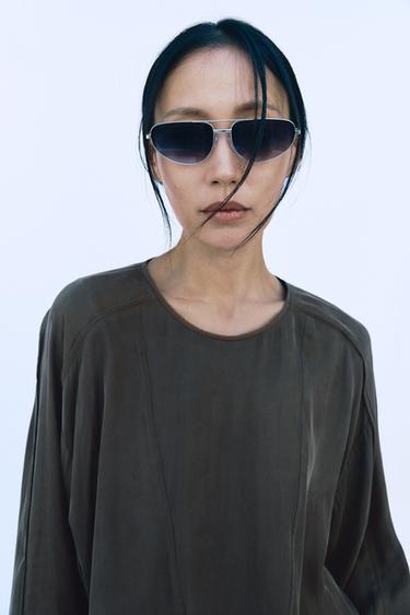 ZW COLLECTION フルイドトップスグレーZaraのZW COLLECTION フルイドトップス - グレー 