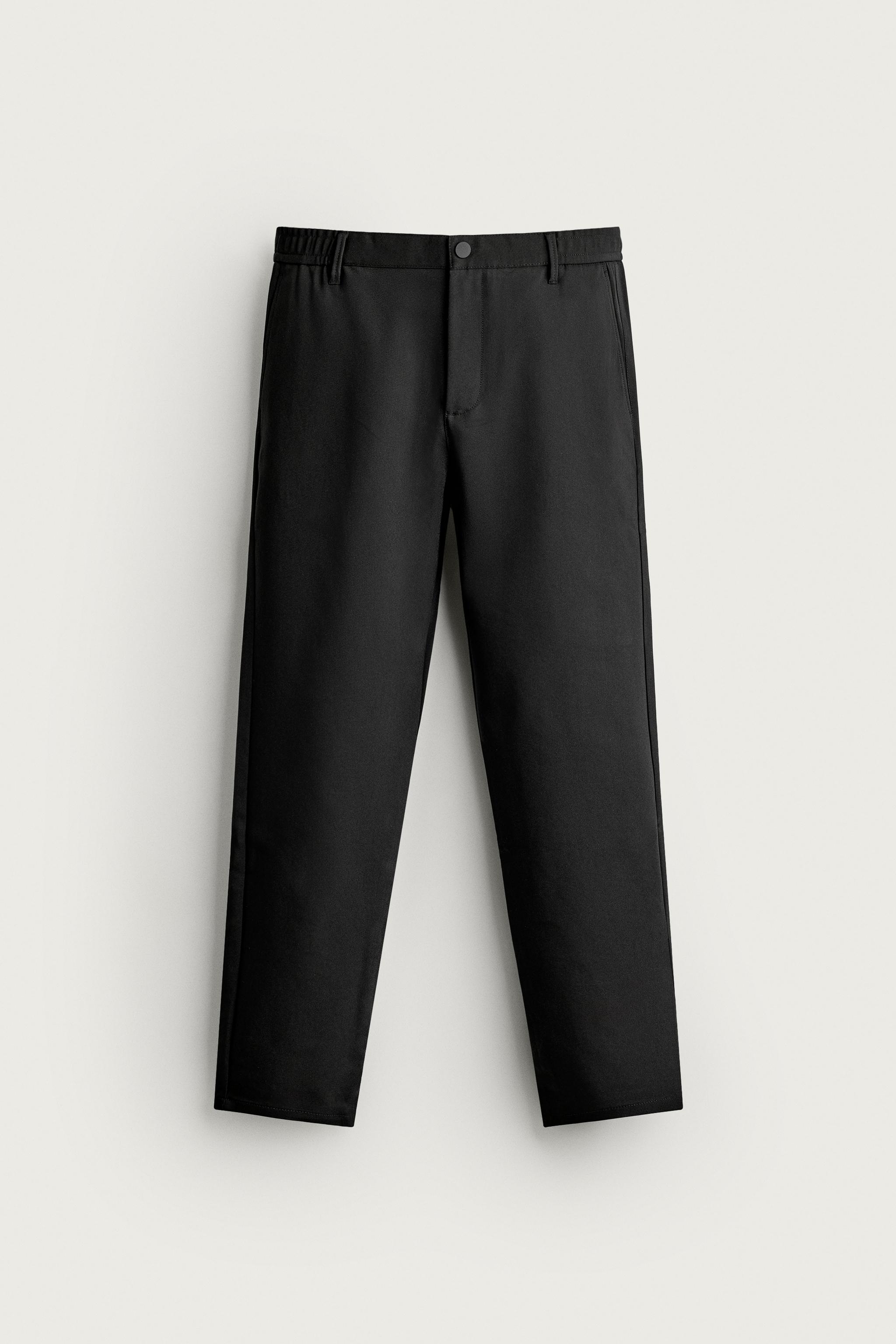 COMFORT SLIM FIT PANTS — Black