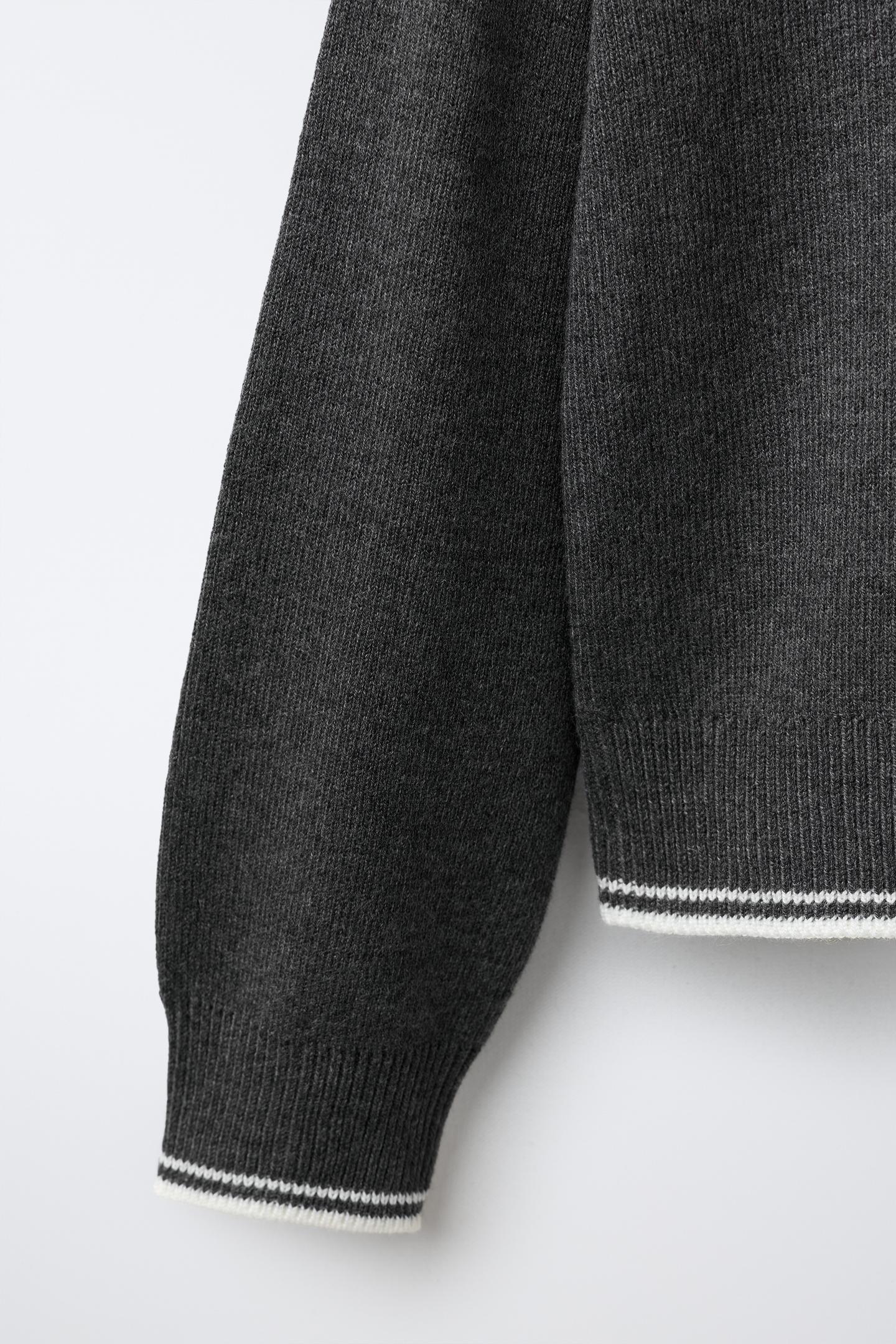 Свитер Zara Knit Zip-Up Jumper, цвет: Серый — фото 5