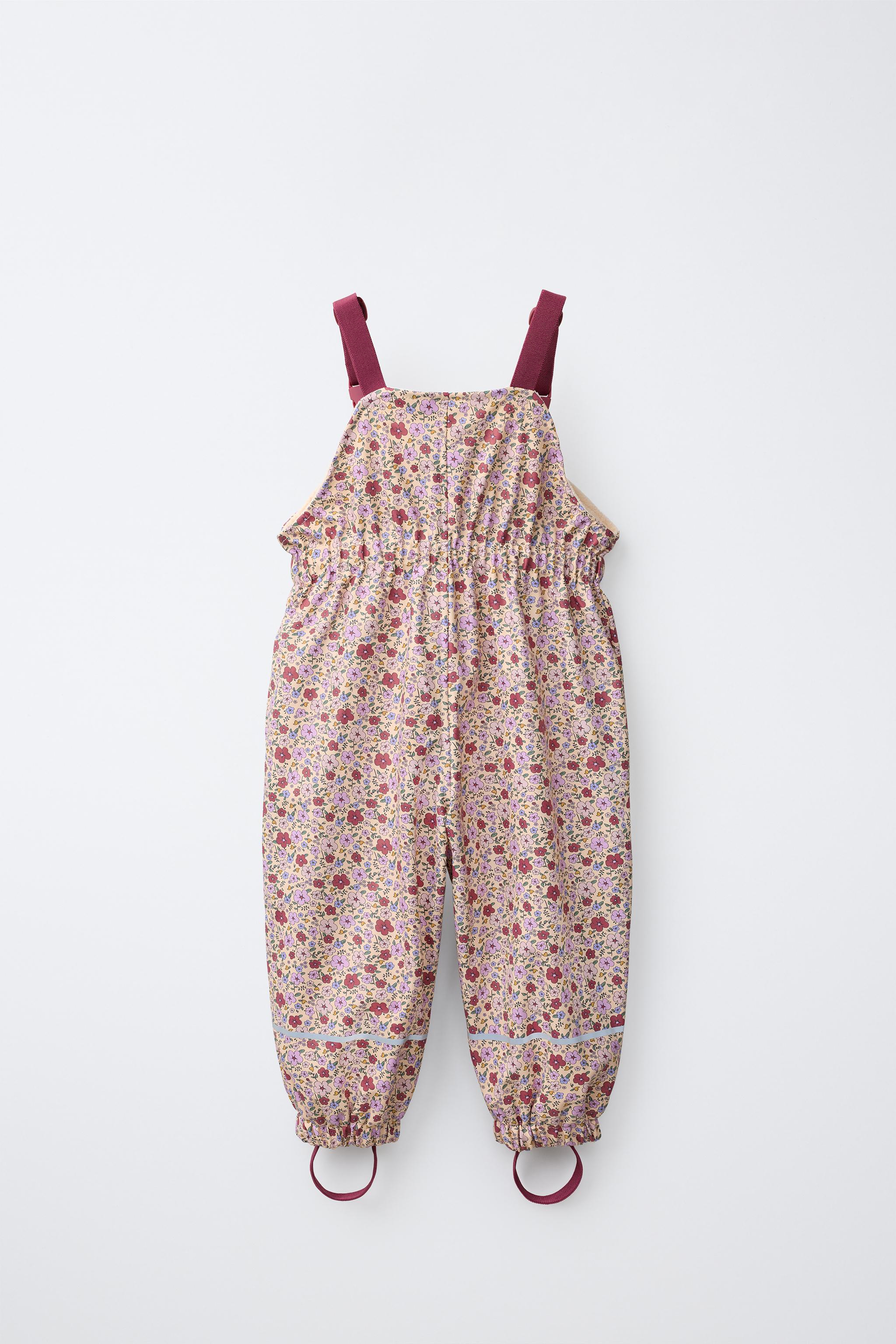 WATER-RESISTANT PRINTED FLEECE-LINED OVERALLS