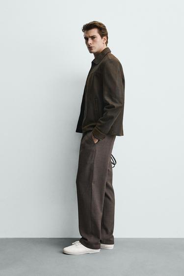 VINTAGE EFFECT LEATHER JACKET - Dark brown by Zara - Image 3