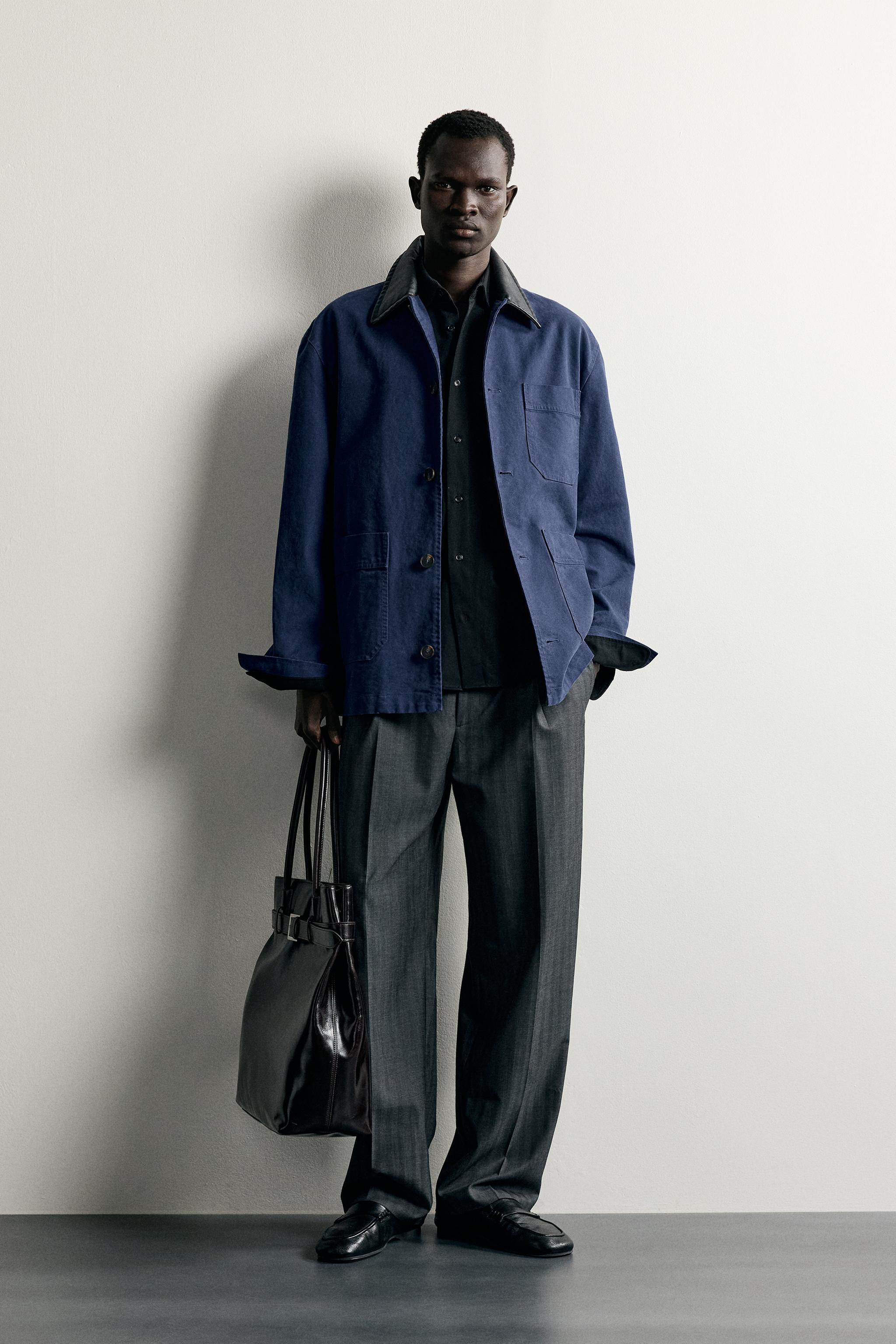 CONTRAST COLLAR OVERSHIRT