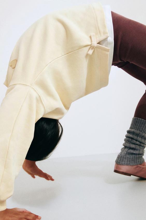 INTERLOCK BOW AND HEART SWEATSHIRT - Butter by Zara - Image 0